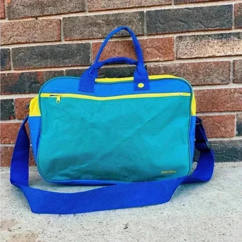 Vintage 90s Sassafras Colorful Overnight Bag